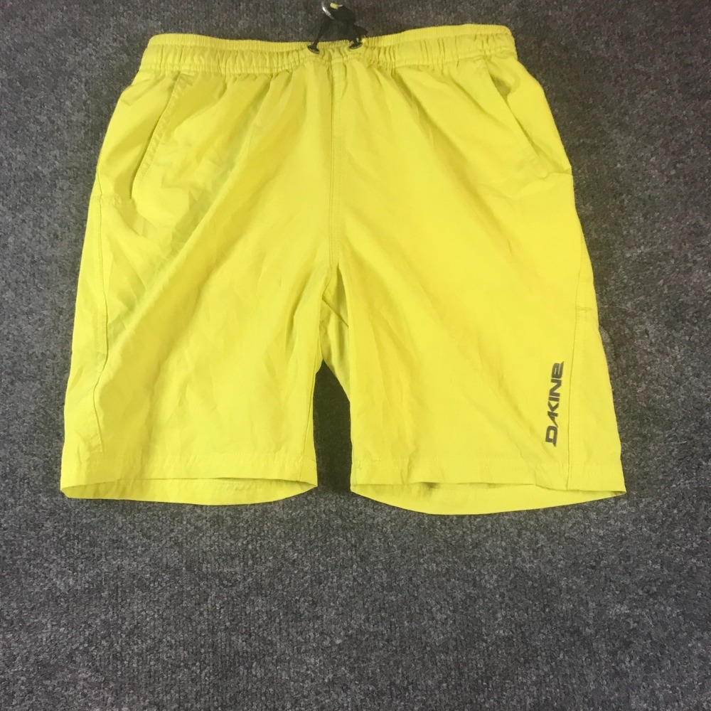 Dakine Shorts Mens Large (Fits 28x7) Neon Yellow Drawstring Swim Trunks Beach
